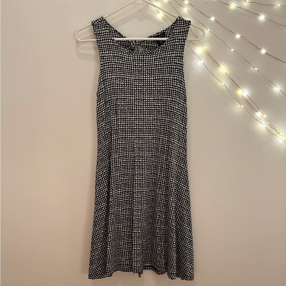 Black and white gingham swing dress small